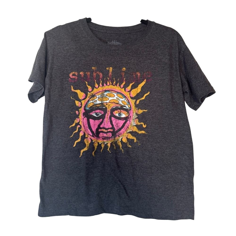 Sublime T-Shirt Women's Small Short‎ sleeve Gray Print Sun Tee Cotton Blend